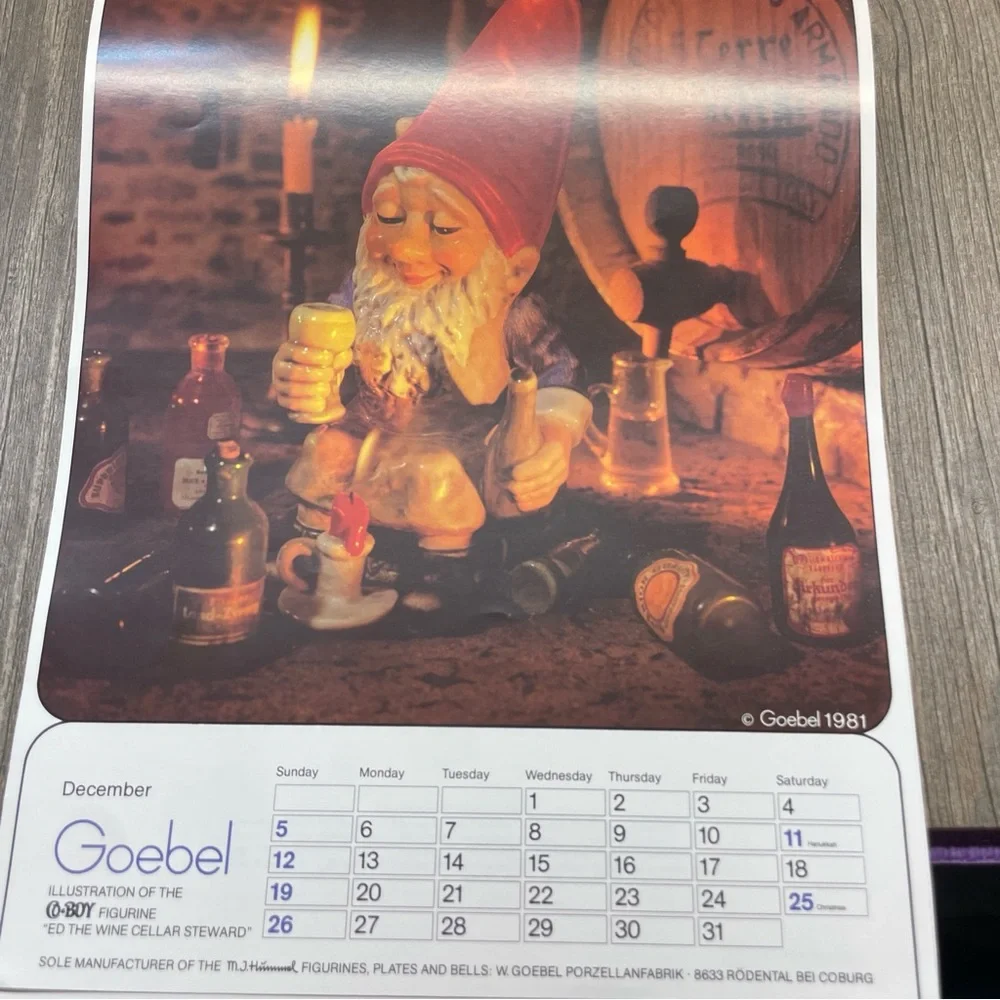 VTG 1982 CO-Boy Figurines-Calendar 1982 Gerd The Diver